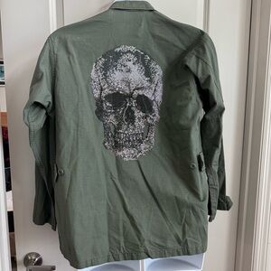 Hipchik Couture Bedazzled Skull Shirt Medium